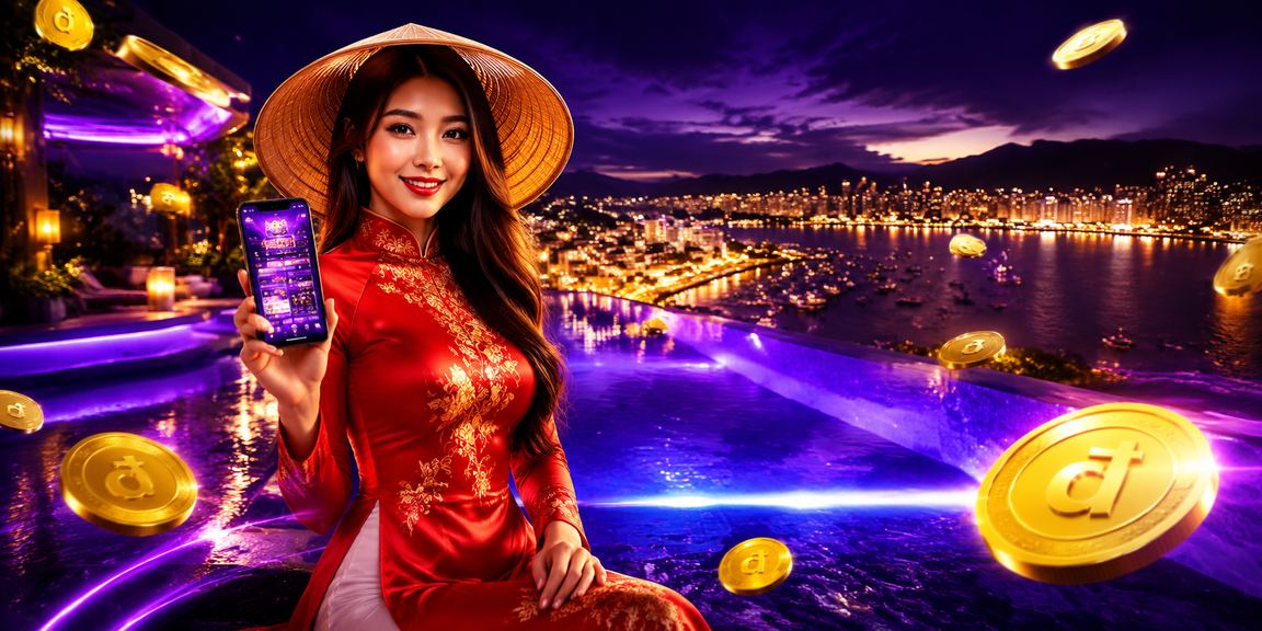Người dùng tại Nha Trang truy cập ứng dụng casino trực tuyến qua điện thoại trong trang phục áo dài truyền thống